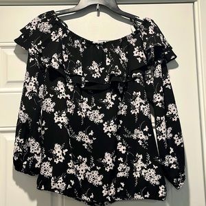 Black and white floral dress shirt from Michael Kors